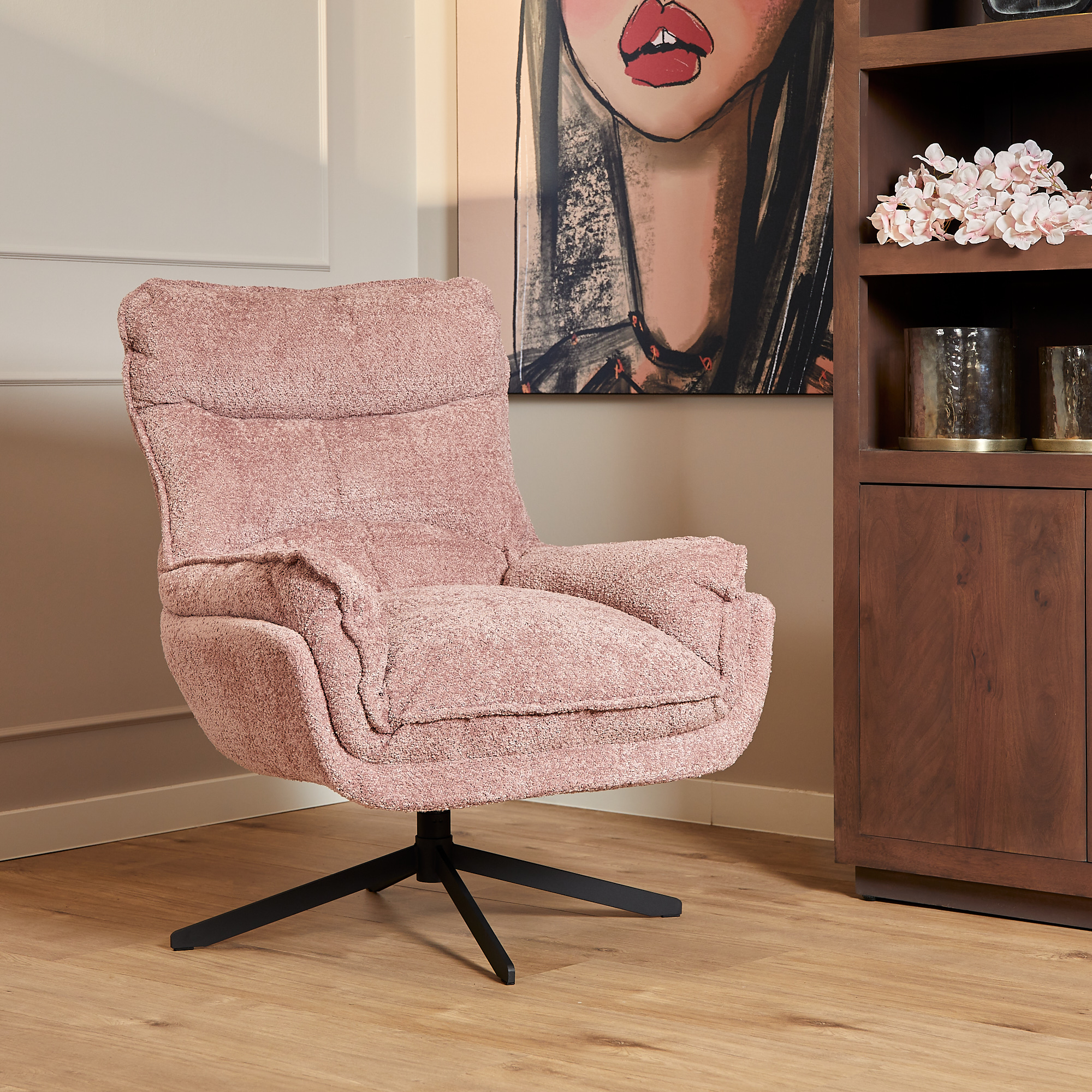 Starfurn - Fauteuil Vera - Roze - 83x115x59 cm