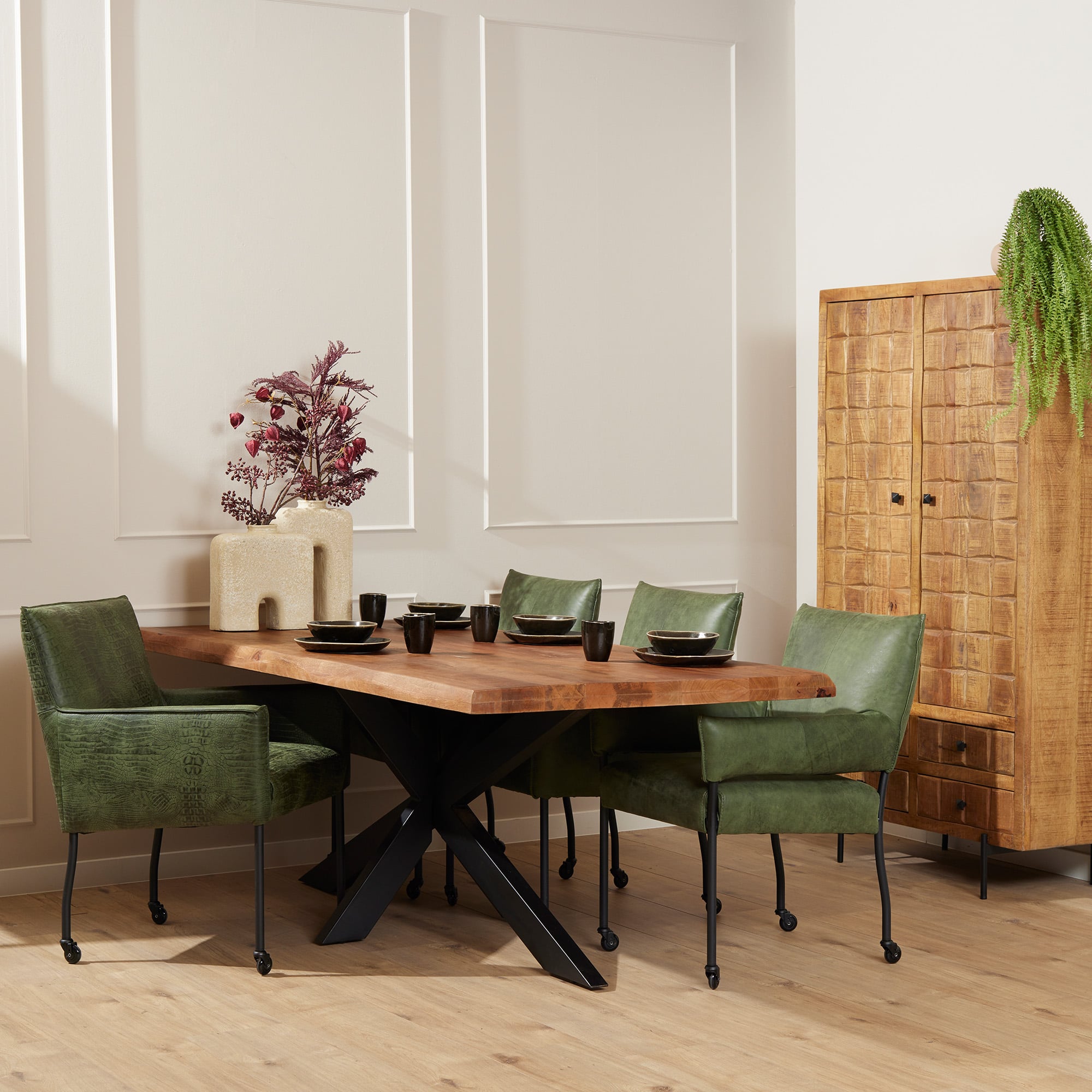 Starfurn - Boomstamtafel Boston - Bruin - 100x220x76 cm