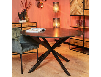 Starfurn - Eettafel Lynn - Zwart - 130x130x76 cm