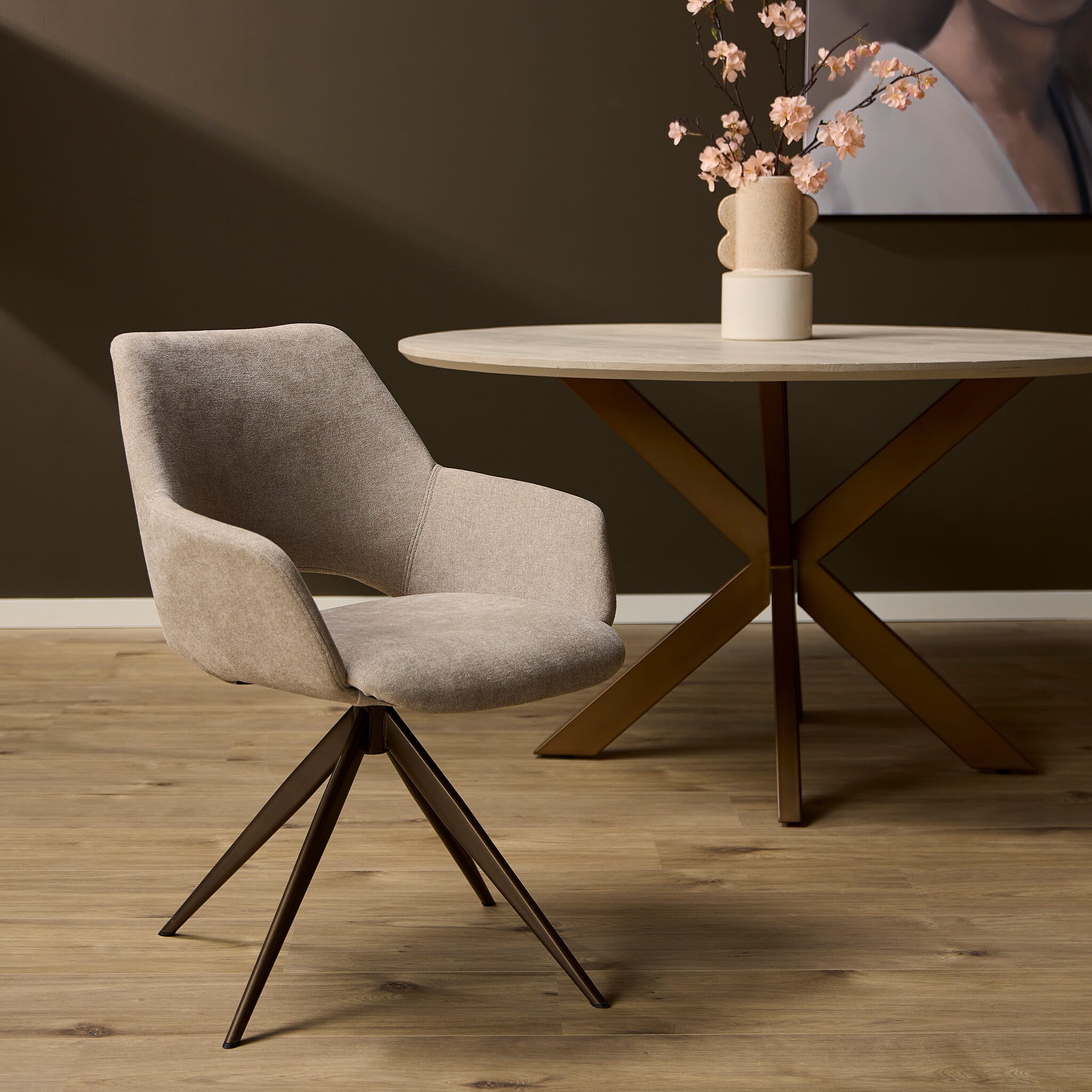 Starfurn - Eetkamerstoel Daisy - Beige - 60x61x82 cm