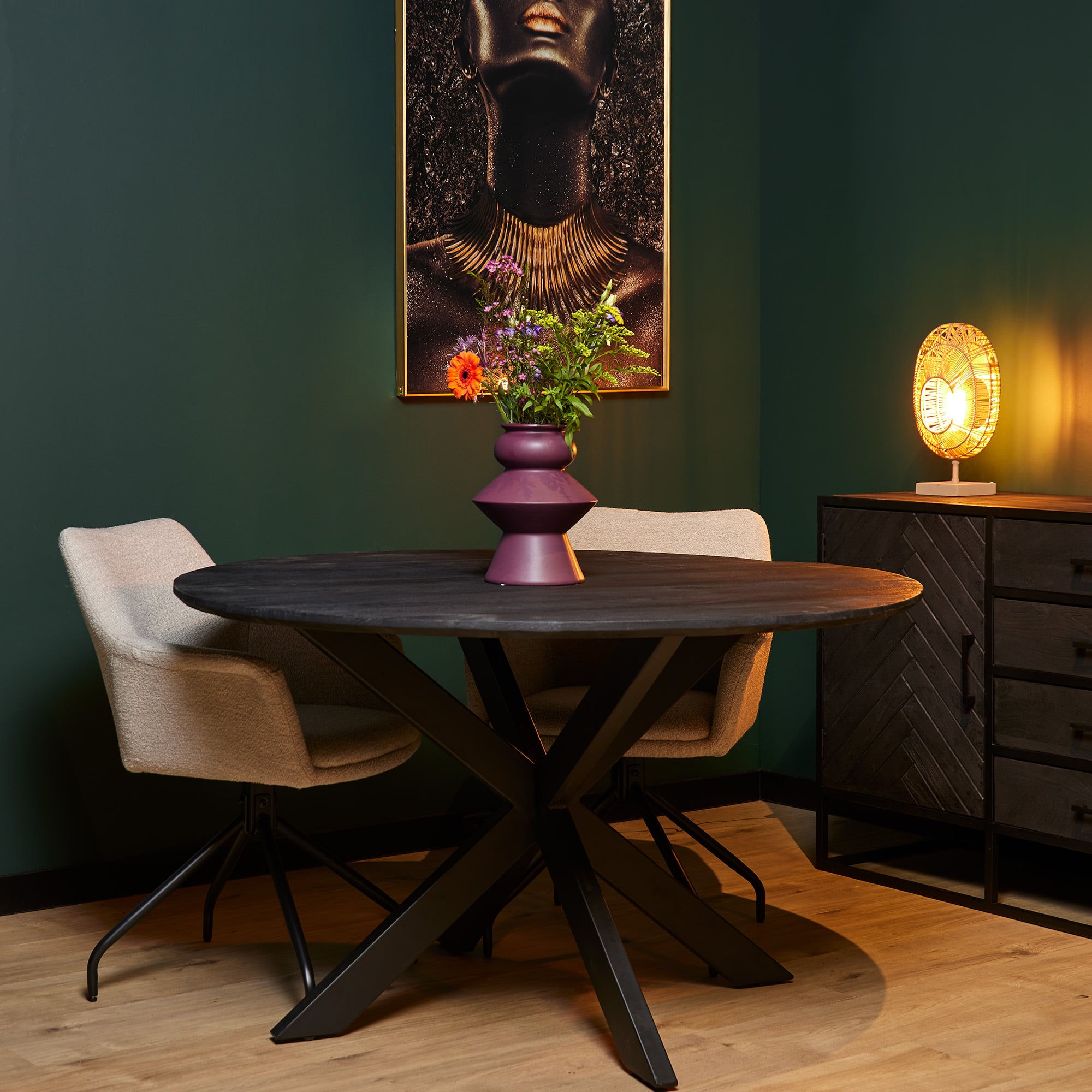 Starfurn - Eettafel New York - Zwart - 140x140x76 cm