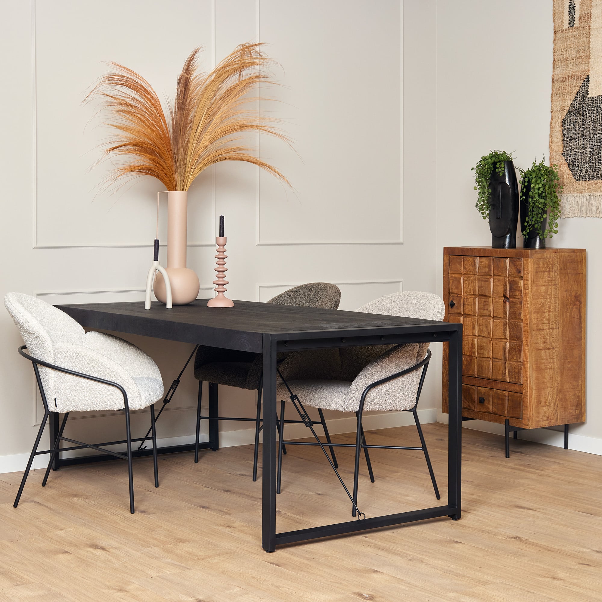 Starfurn - Eettafel Boaz - Zwart - 90x180x76 cm