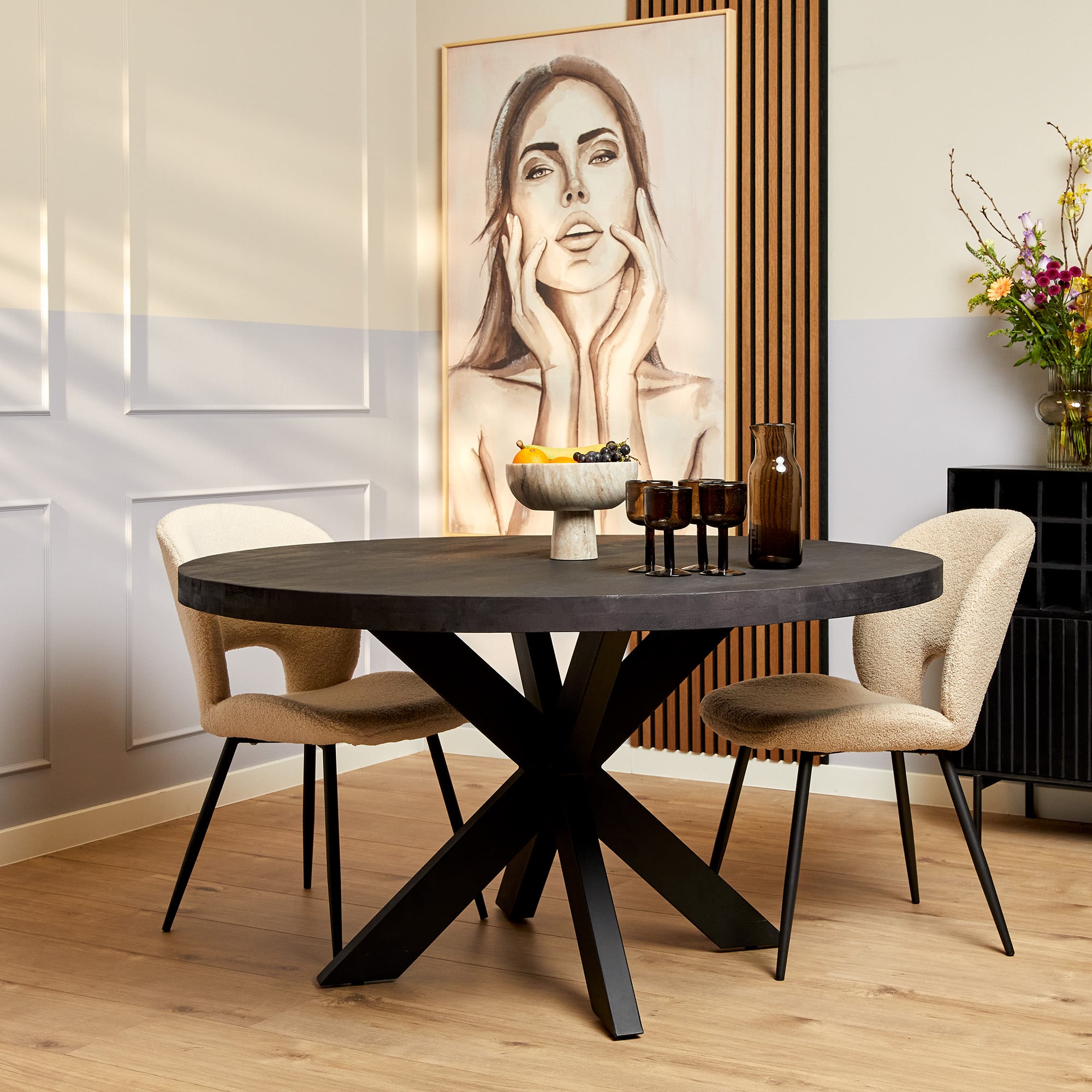 Starfurn - Eettafel Denver - Zwart - 150x150x76 cm