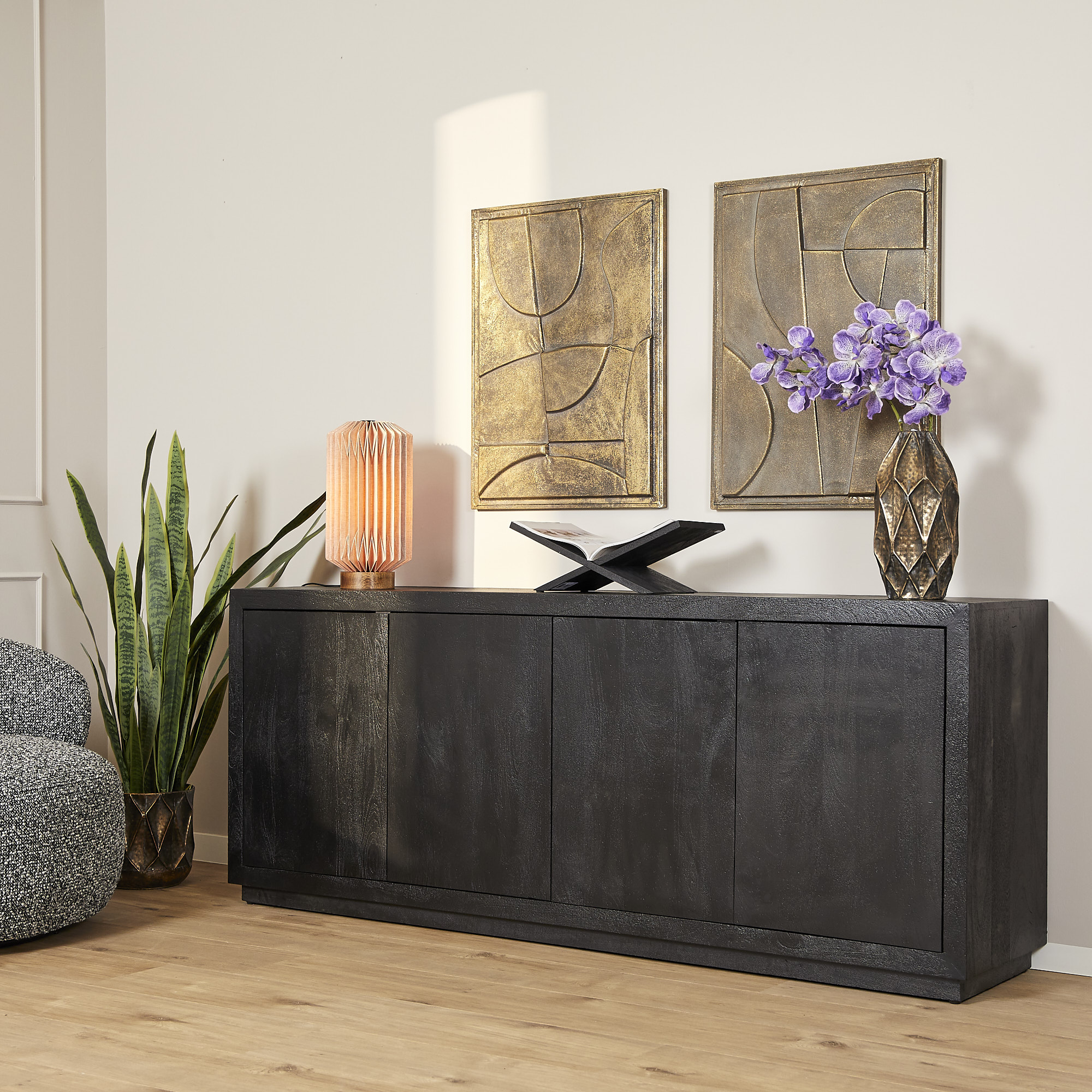 Starfurn - Dressoir Brussel - Zwart - 45x200x80 cm
