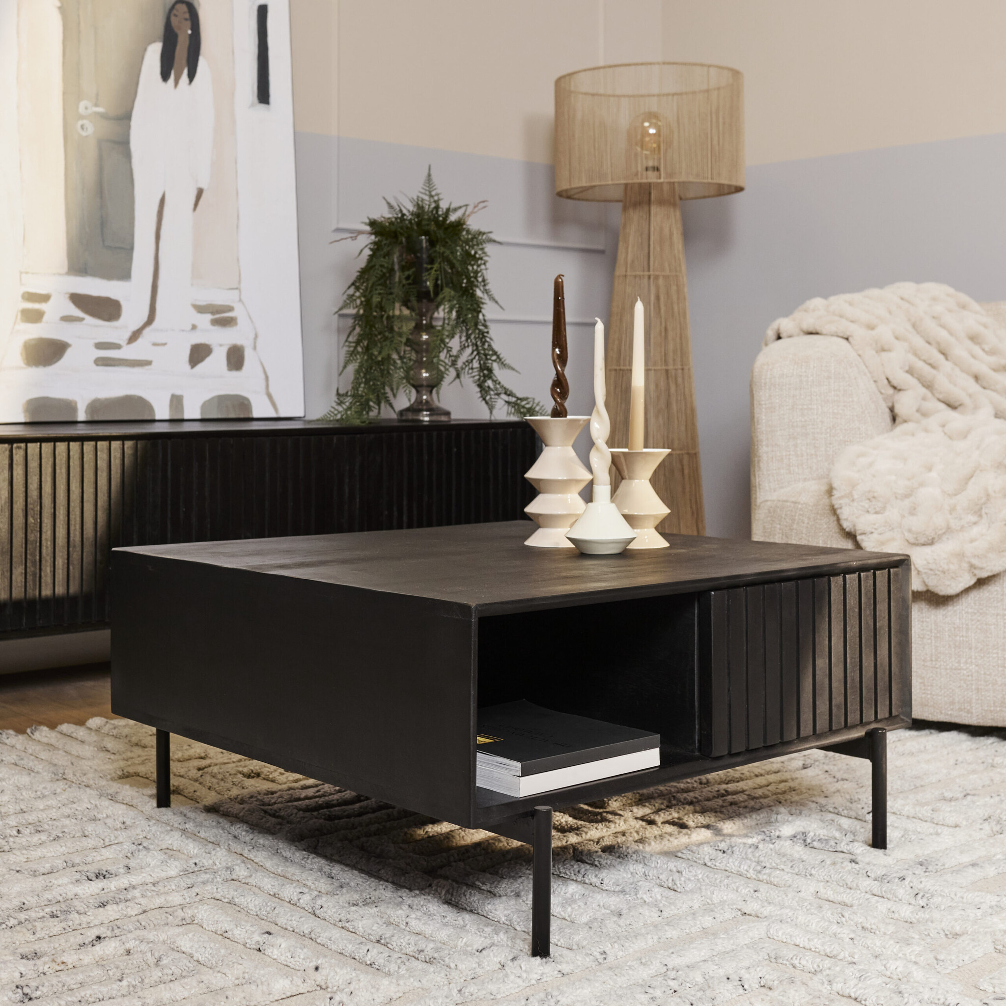 Starfurn - Salontafel Madison - Zwart - 80x80x40 cm