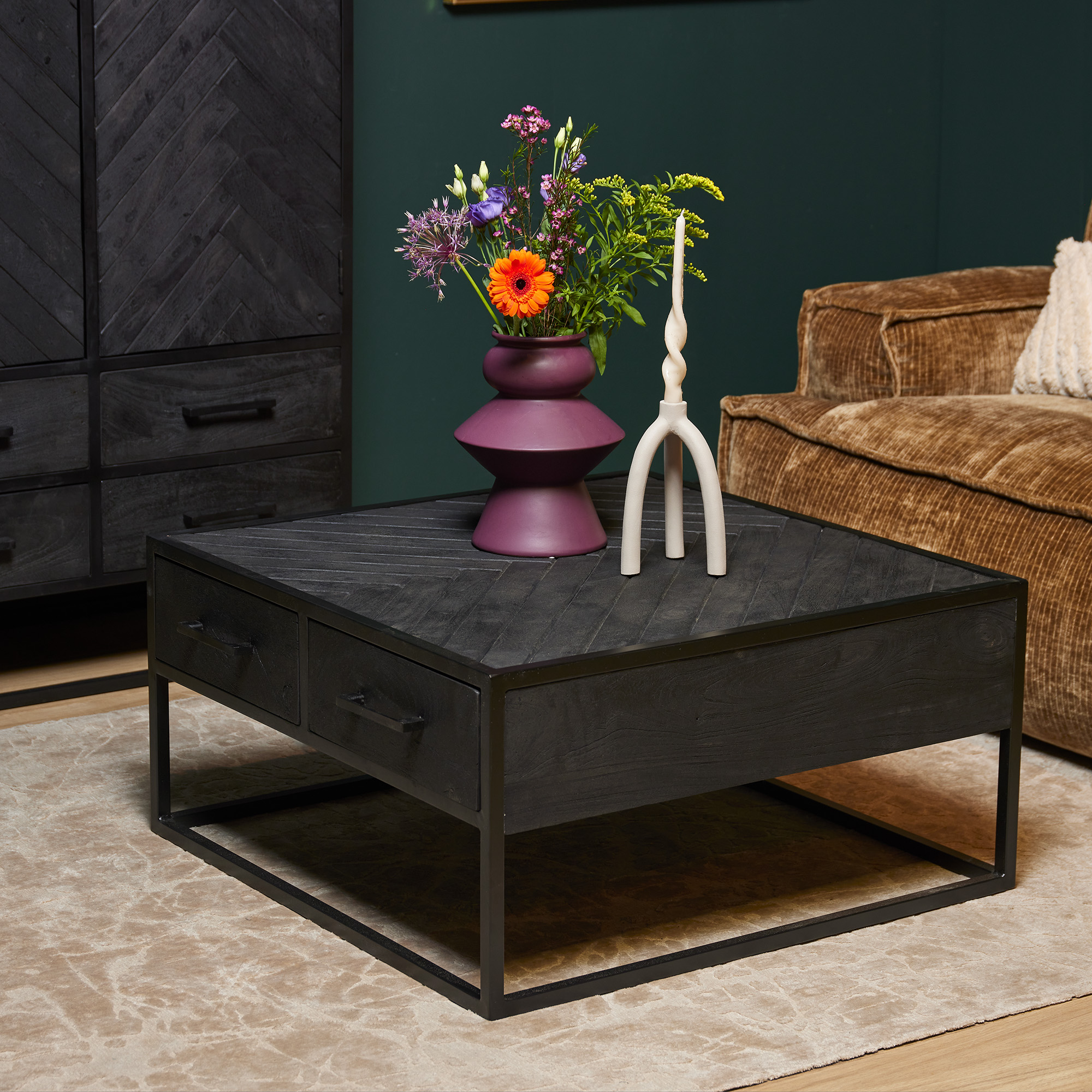 Starfurn - Salontafel New York - Zwart - 80x80x40 cm