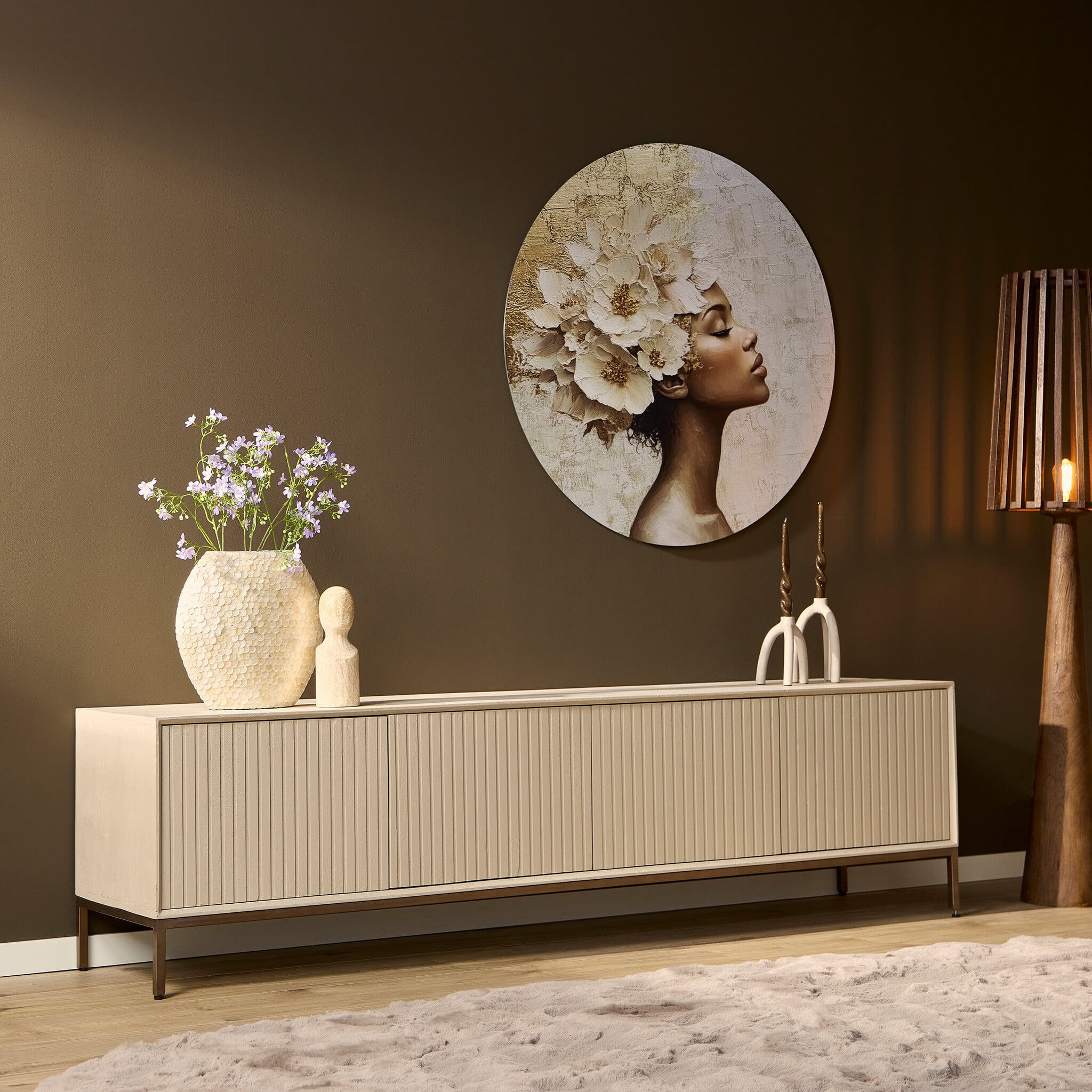 Starfurn - Tv meubel Madison - Beige - 45x210x55 cm