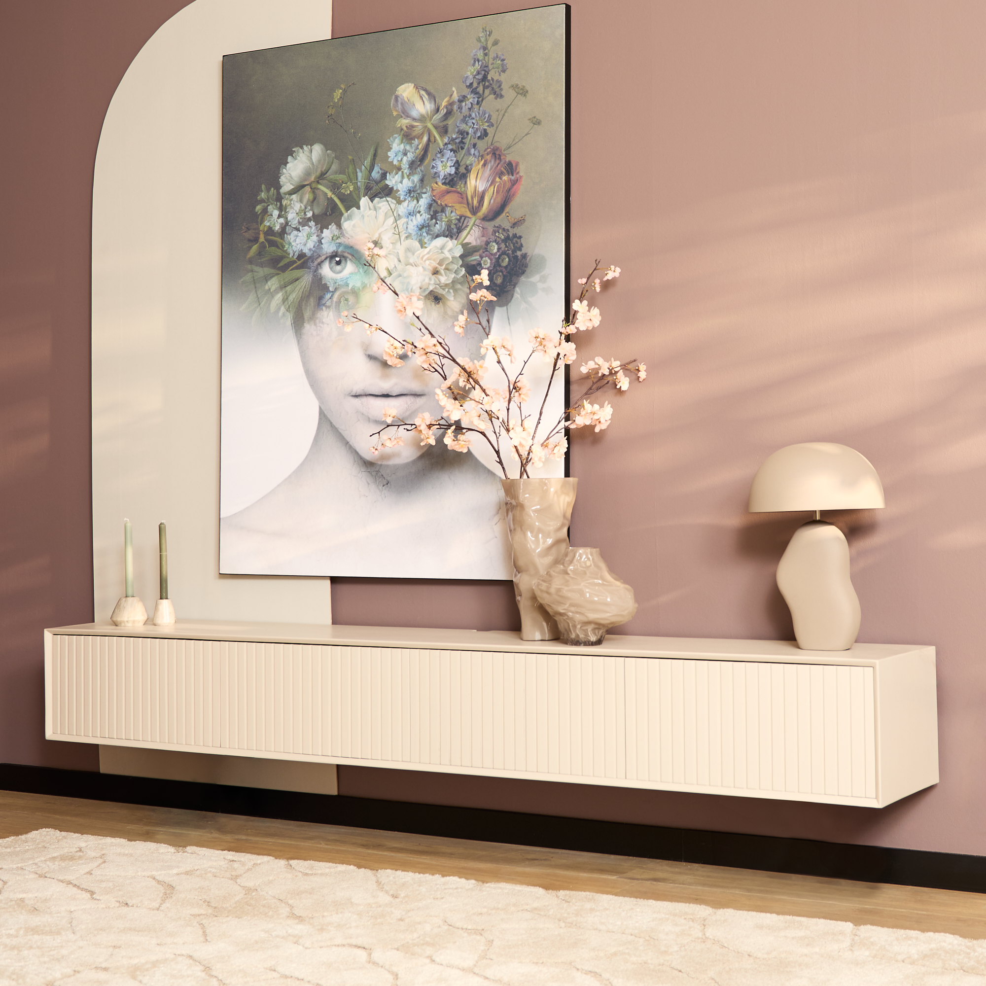 Starfurn - Tv meubel Madison - Beige - 35x240x30 cm