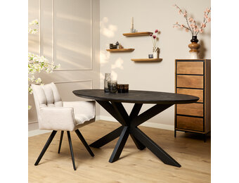 Starfurn - Eettafel Brandy - Zwart - 90x160x76 cm