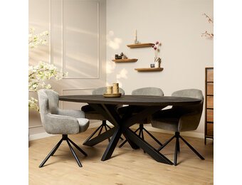 Starfurn - Eettafel Brandy - Zwart - 100x210x76 cm