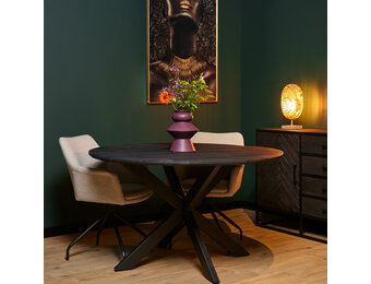 Starfurn - Eettafel New York - Zwart - 130x130x76 cm