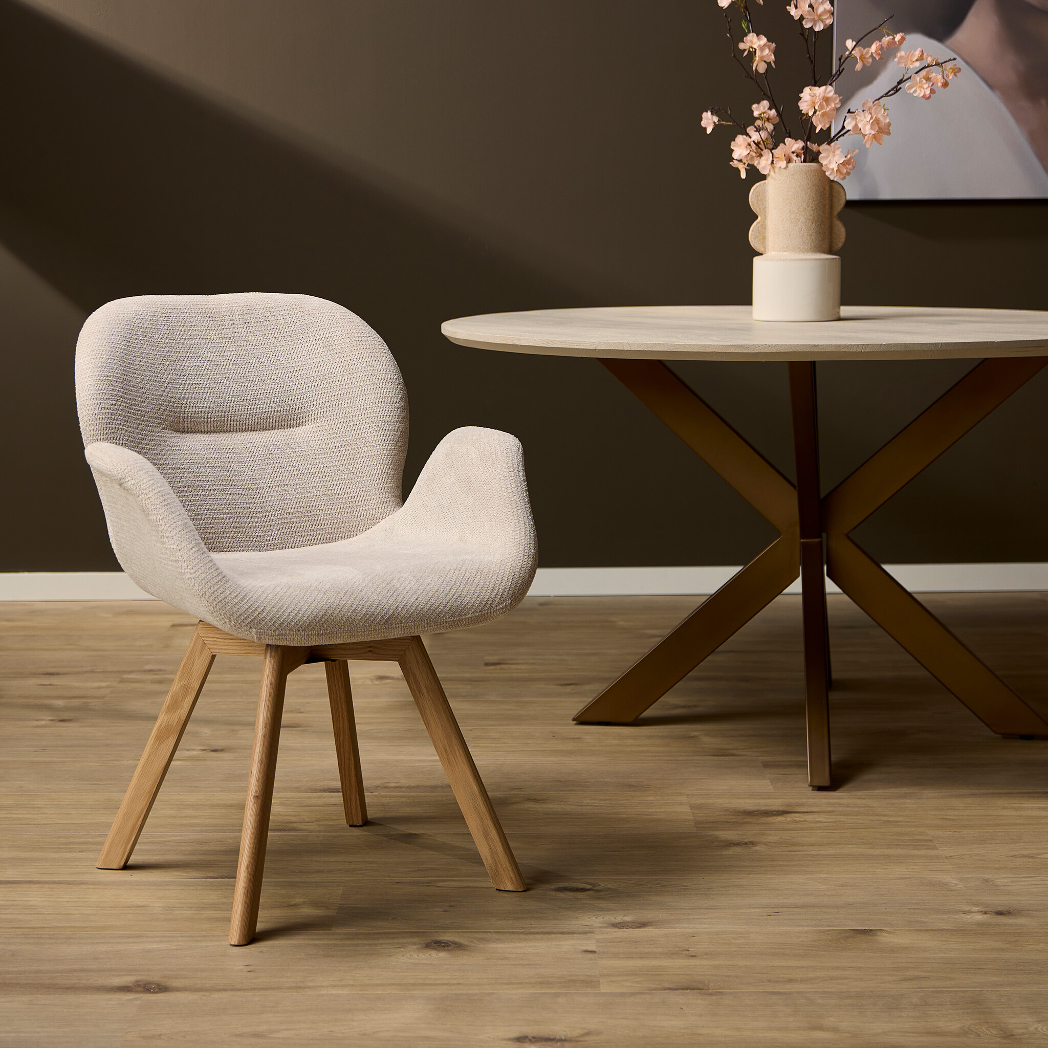 Starfurn - Eetkamerstoel Jesse - Beige - 61x59x85 cm