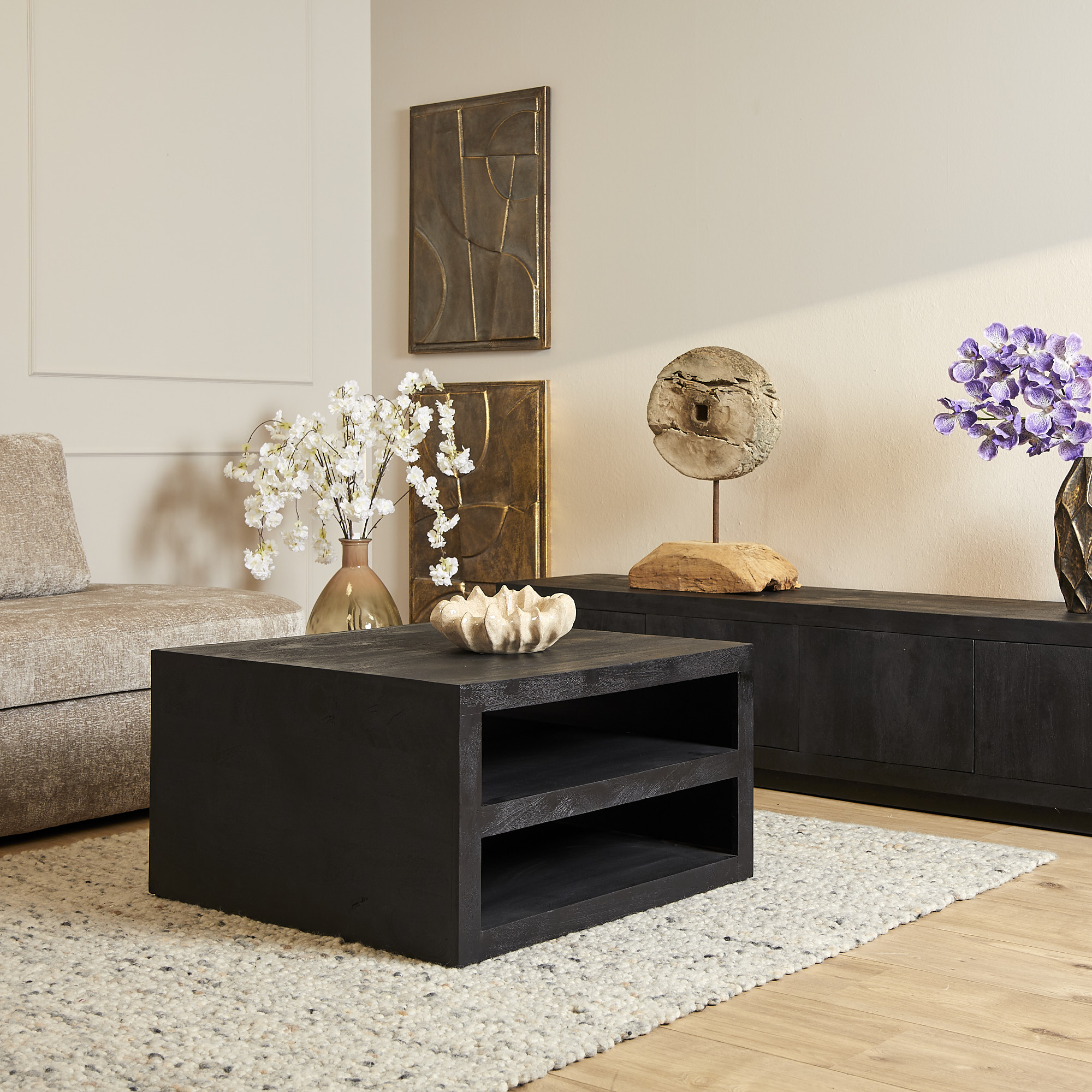 Starfurn - Salontafel Brussel - Zwart - 80x80x40 cm