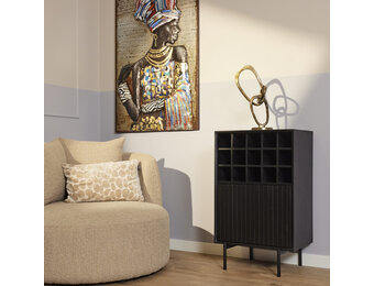 Starfurn - Wijnkast Madison - Zwart - 35x55x90 cm