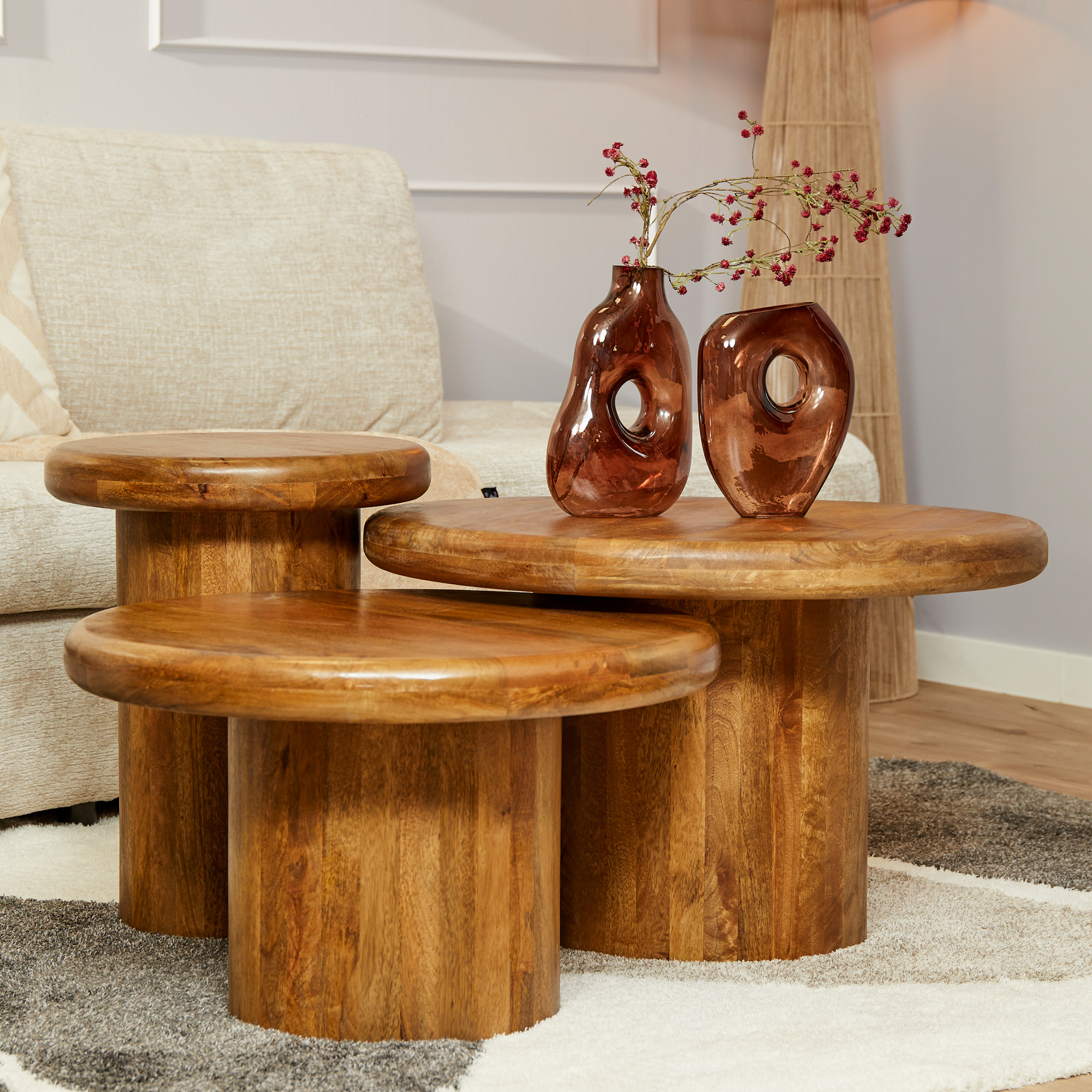 Starfurn - Salontafel Maya - Bruin - 70x70x45 cm