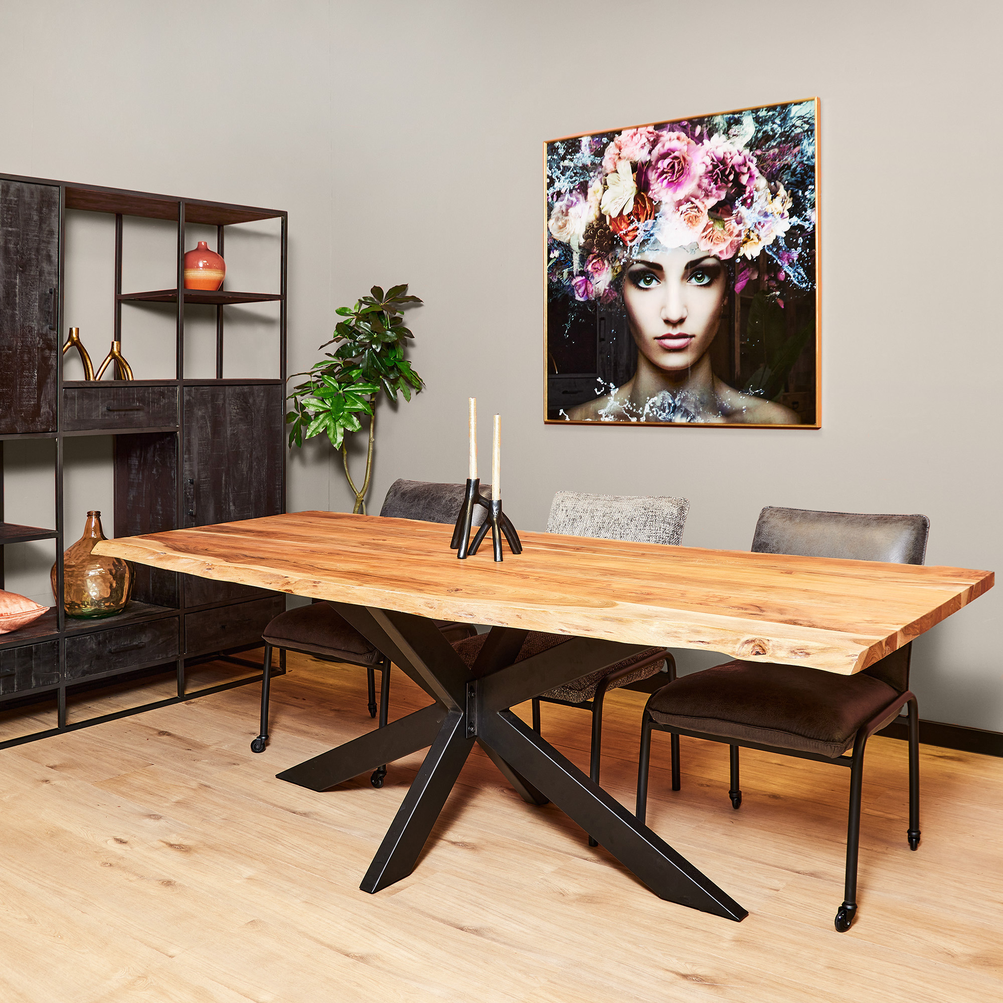 Starfurn - Boomstamtafel Live - Bruin - 100x240x76 cm