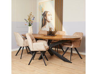 Starfurn - Eettafel Brandy - Bruin - 120x300x76 cm
