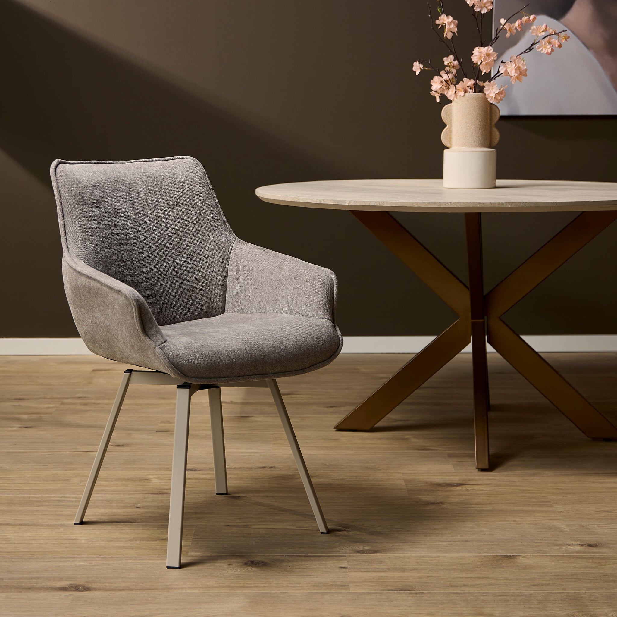 Starfurn - Eetkamerstoel Mees - Taupe - 62,5x57x86,5 cm