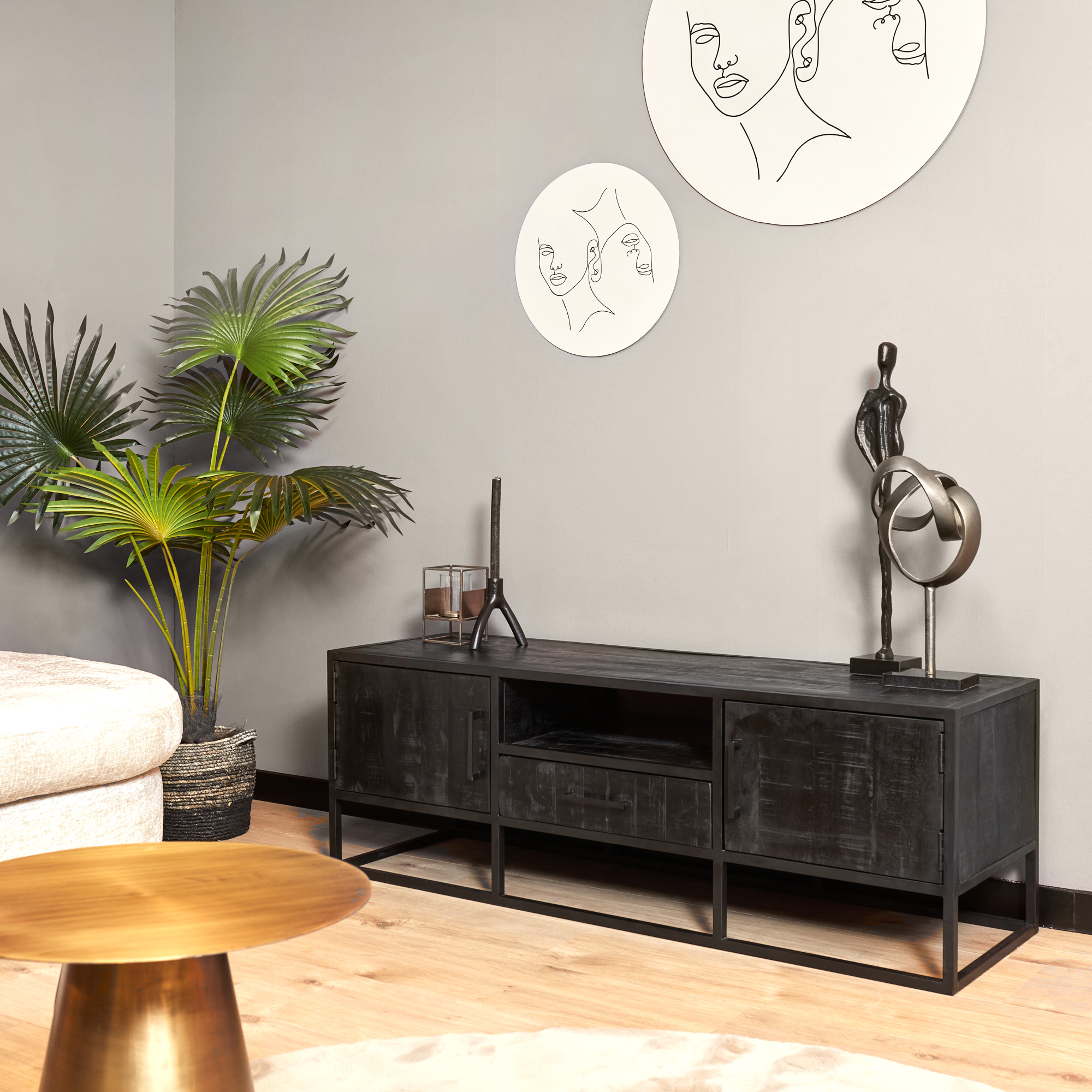Starfurn - Tv meubel Denver - Zwart - 45x145x50 cm
