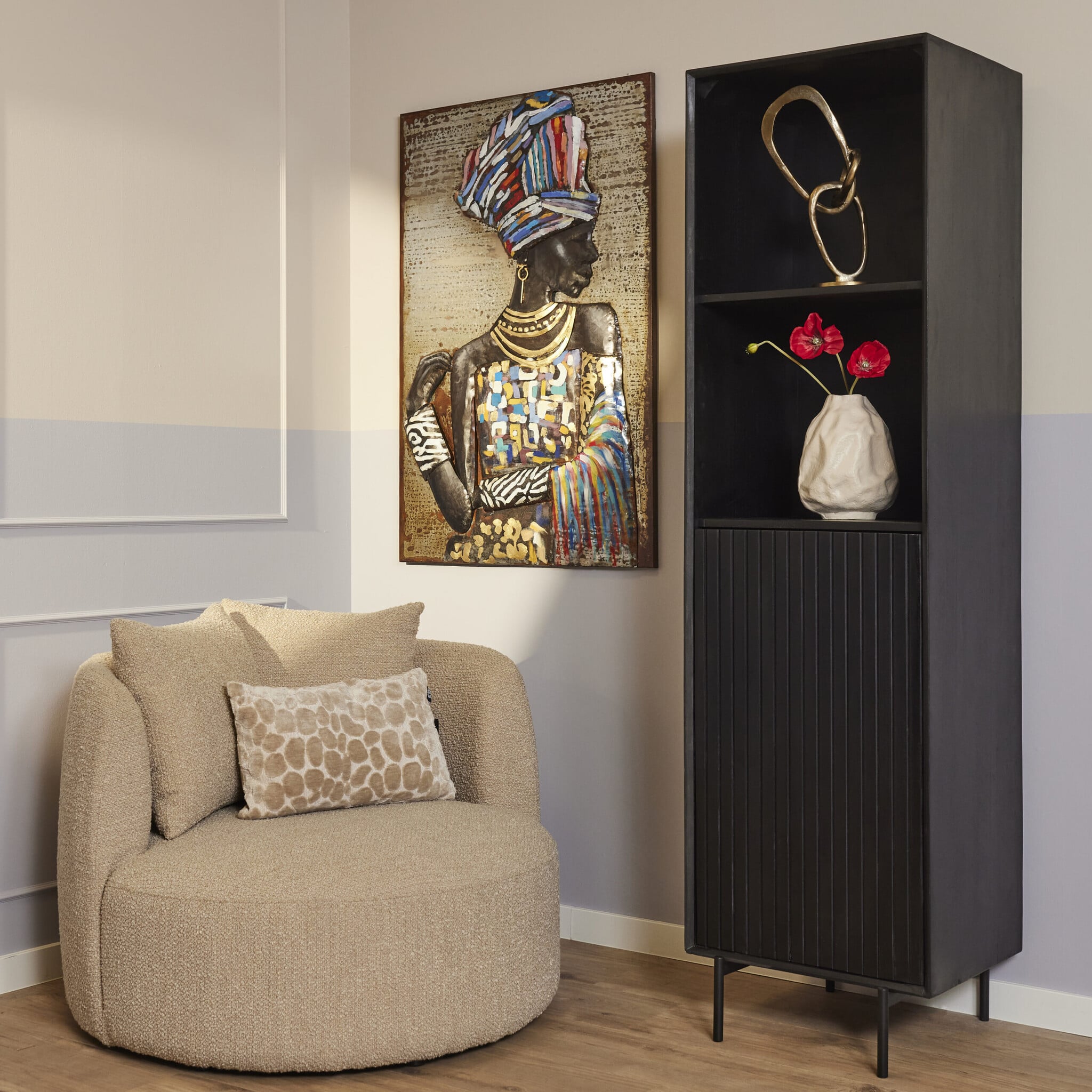 Starfurn - Boekenkast Madison - Zwart - 45x55x200 cm