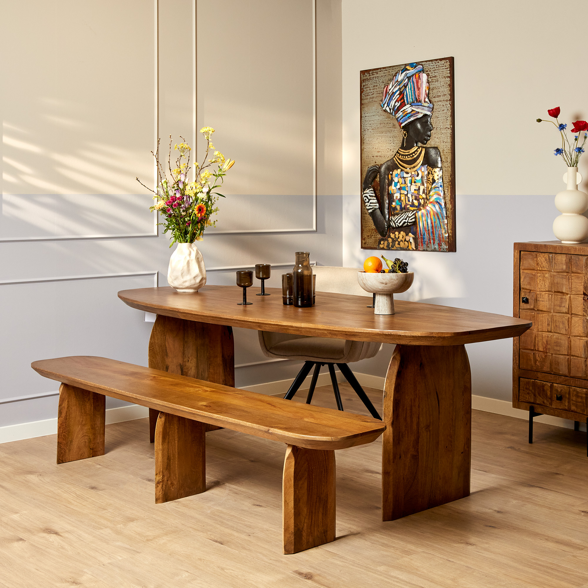 Starfurn - Eetkamerbank Tense - Bruin - 38x280x45 cm