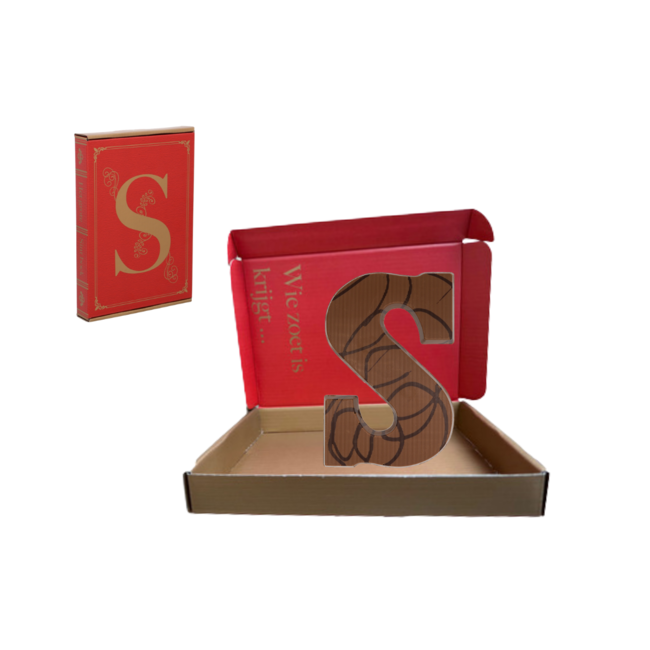 Sinterklaas gevulde chocoladeletter nougat praline - brievenbuspakje