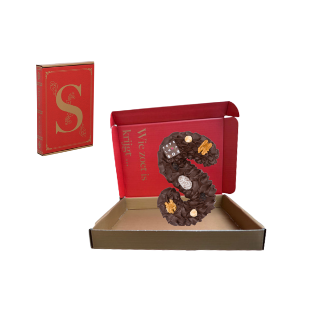 Sinterklaas luxe chocoladeletter puur - brievenbuspakje