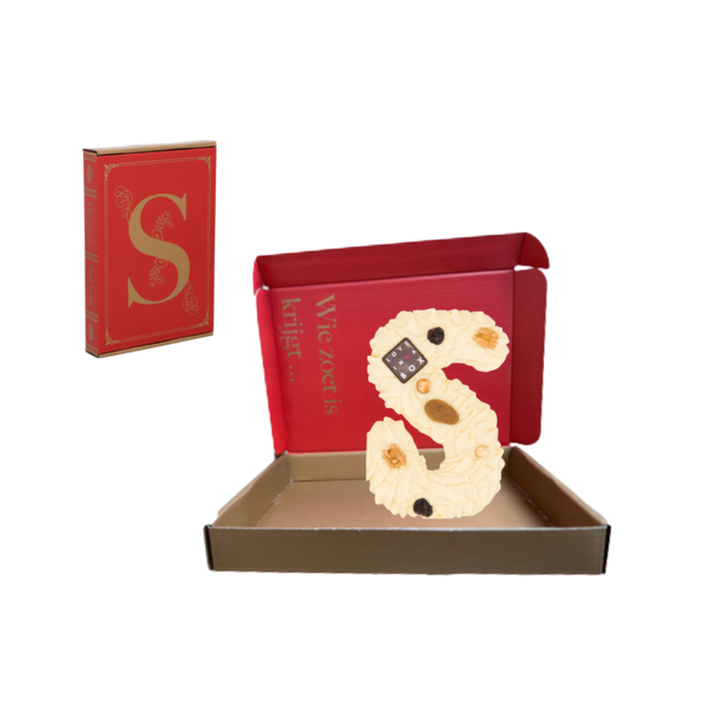 Sinterklaas luxe chocoladeletter wit - brievenbuspakje