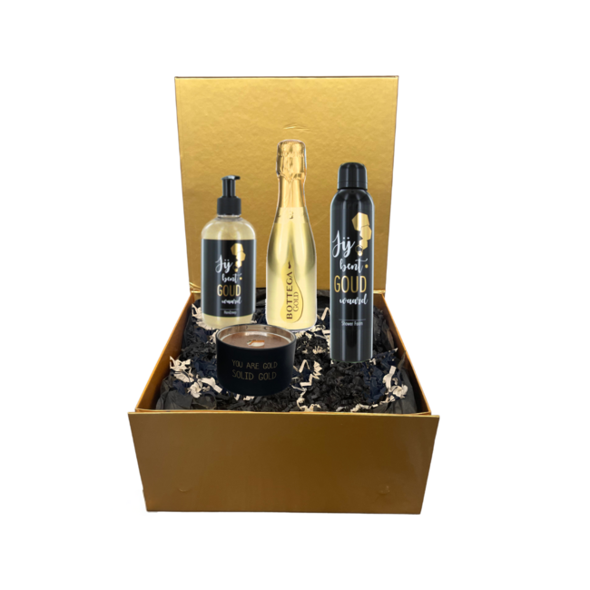 Jij bent goud waard giftbox met prosecco en kaars
