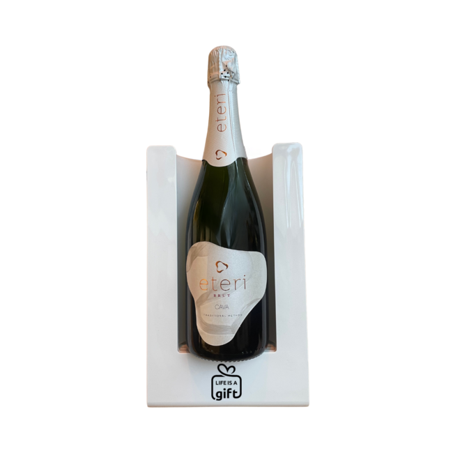Witte wijnkoeler met Eteri brut cava - relatiegeschenk