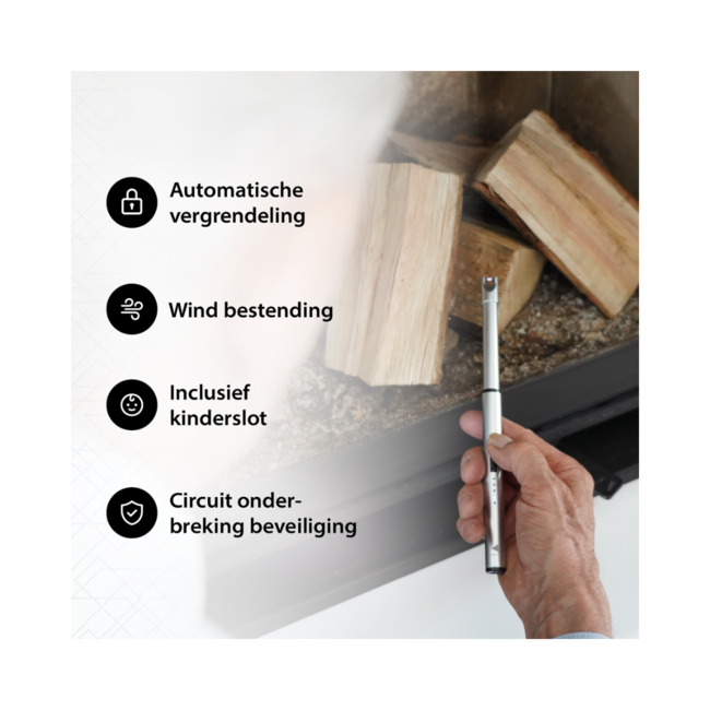 Relatiegeschenk - elektrische aansteker oplaadbaar recht zilver