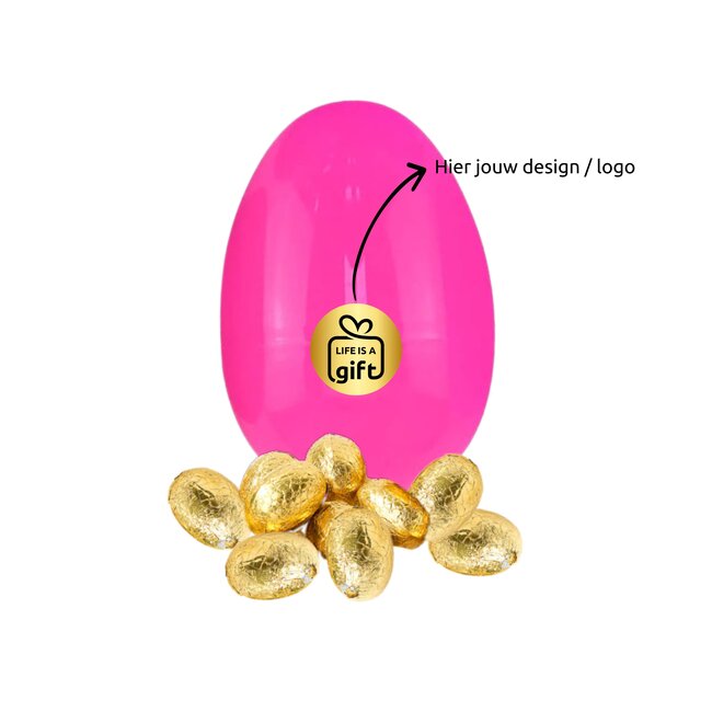 Paaseitje hersluitbaar gevuld - eigen logo sluitsticker
