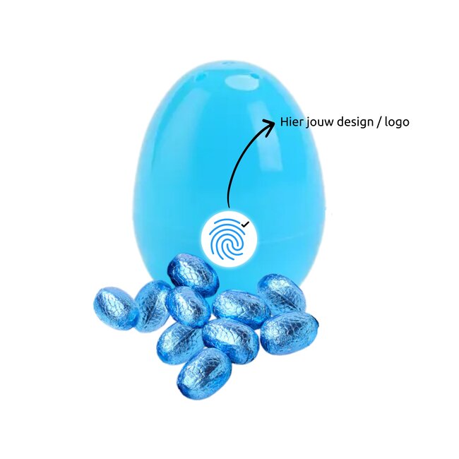 Paaseitje hersluitbaar gevuld - eigen logo sluitsticker