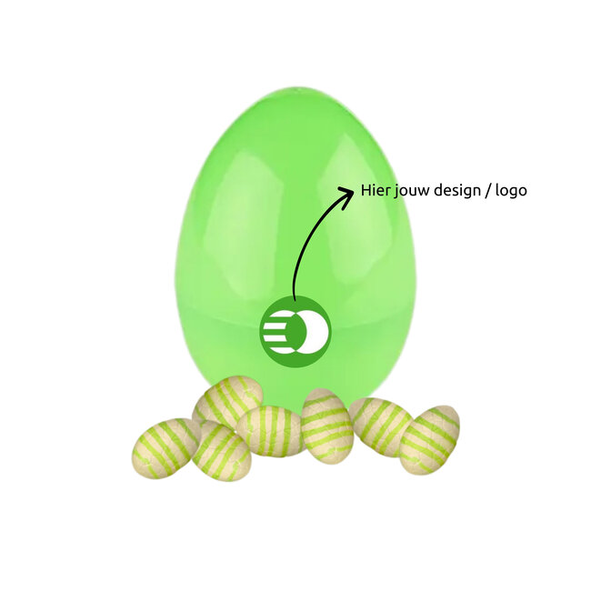 Paaseitje hersluitbaar gevuld - eigen logo sluitsticker