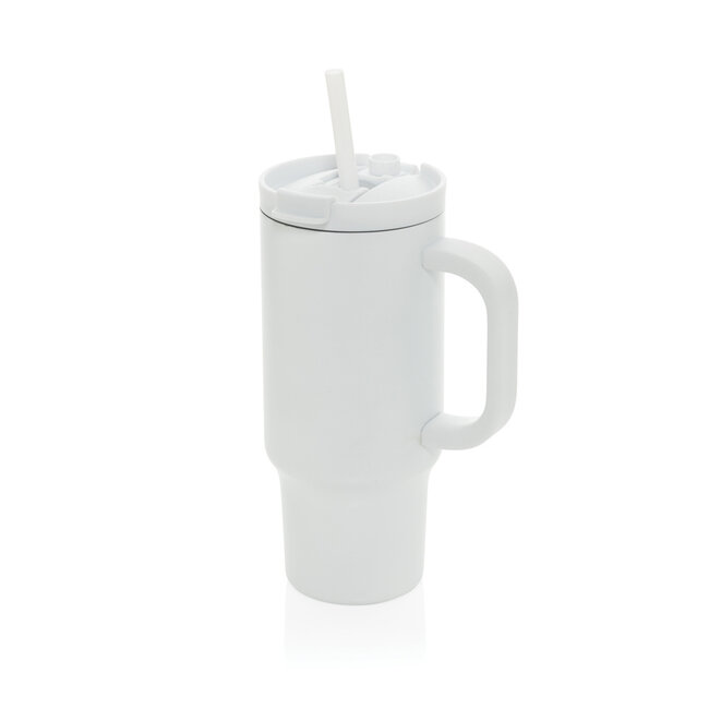 Praktische thermosbeker recycled RVS 480 ml wit - met eigen logo mogelijk