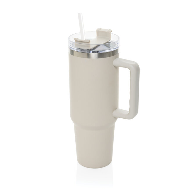 Praktische tumbler recycled RVS 1200 ml - met eigen logo mogelijk