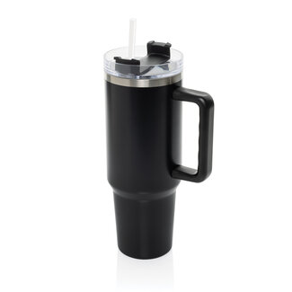 Praktische tumbler 1200 ml zwart - eigen logo