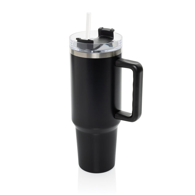 Praktische tumbler 1200 ml zwart - eigen logo