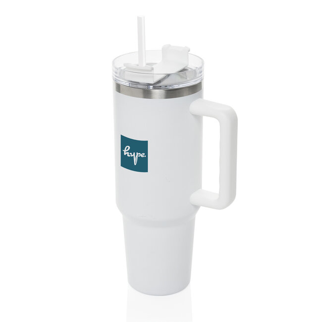 Praktische tumbler recycled RVS 1200 ml - met eigen logo mogelijk