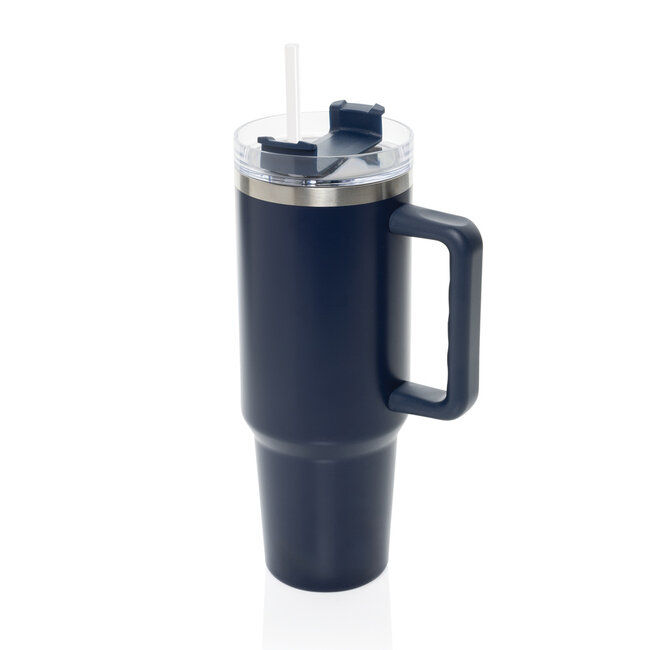 Praktische tumbler recycled RVS 1200 ml - met eigen logo mogelijk