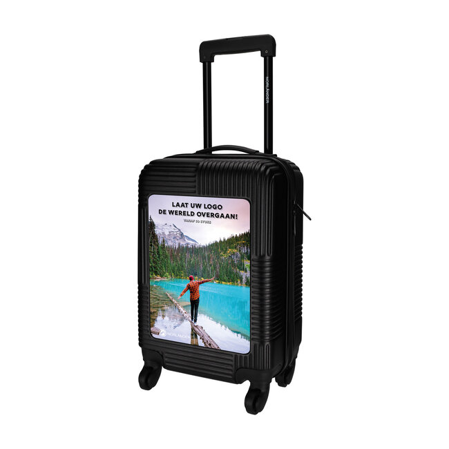 Handbagage sticker trolley 54x32x22 cm zwart - gepersonaliseerd met logo