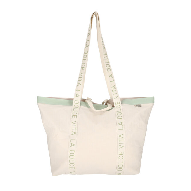 Strandtas ‘La Dolce Vita’ groen - inhoud 30 liter
