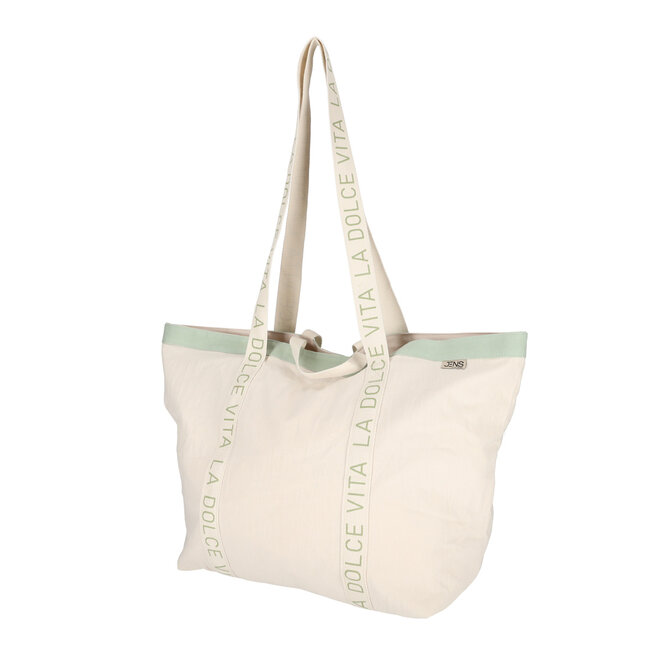 Strandtas ‘La Dolce Vita’ groen - inhoud 30 liter