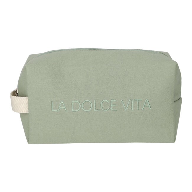 Strandtas en toilettas ‘La Dolce Vita’ groen - 30 + 2 liter