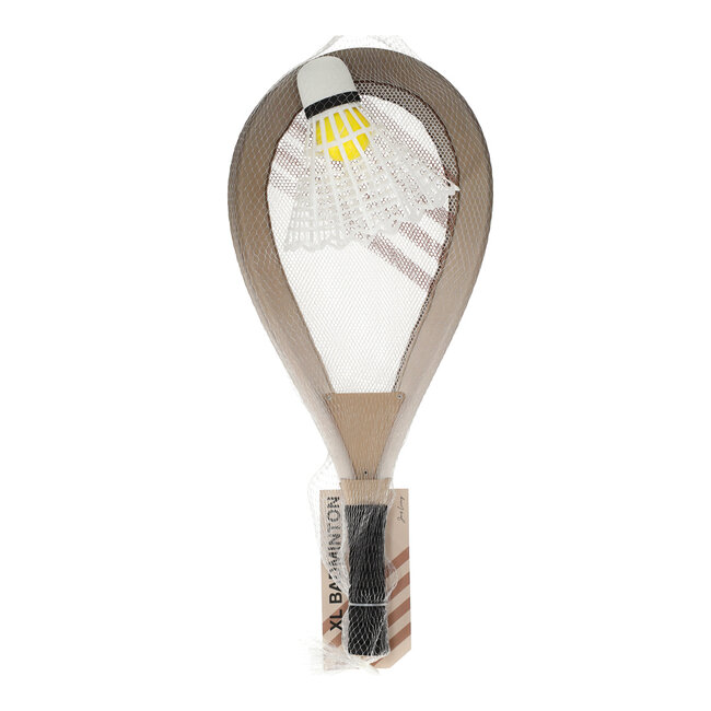 Badminton XL set beige - inclusief een bal en shuttle