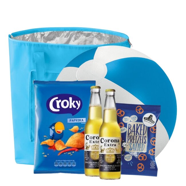 Zomers pakket blauw - koeltas