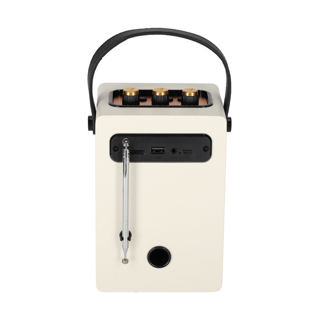 Retro speaker incl FM-radio - wit