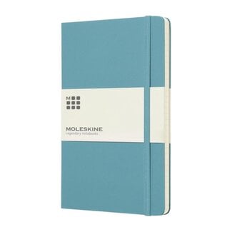 Moleskine classic L hardcover rifblauw - met logo