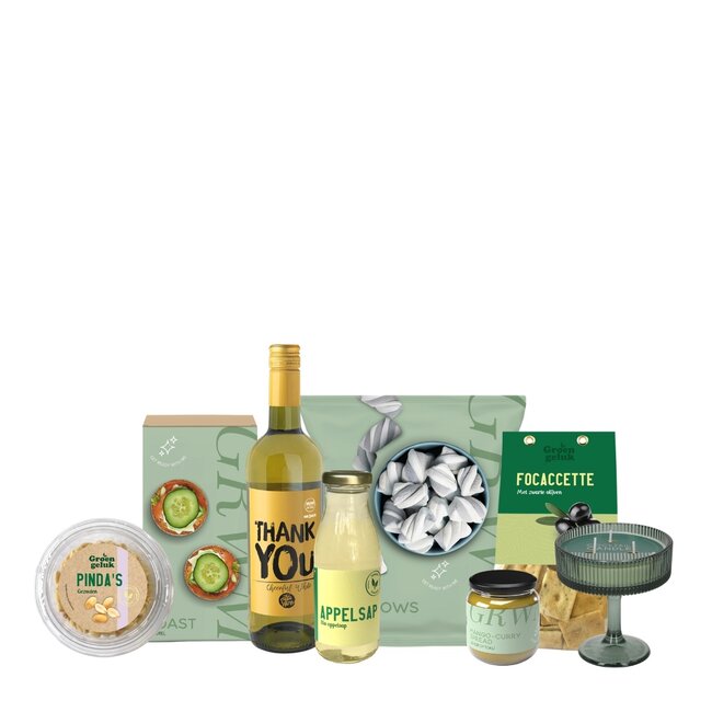 Kerstpakket food en cocktail kaars - groen