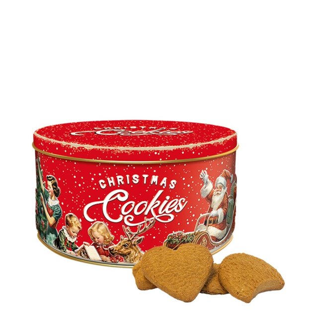 Koektrommel vinatge met kaneelkoekjes - rood